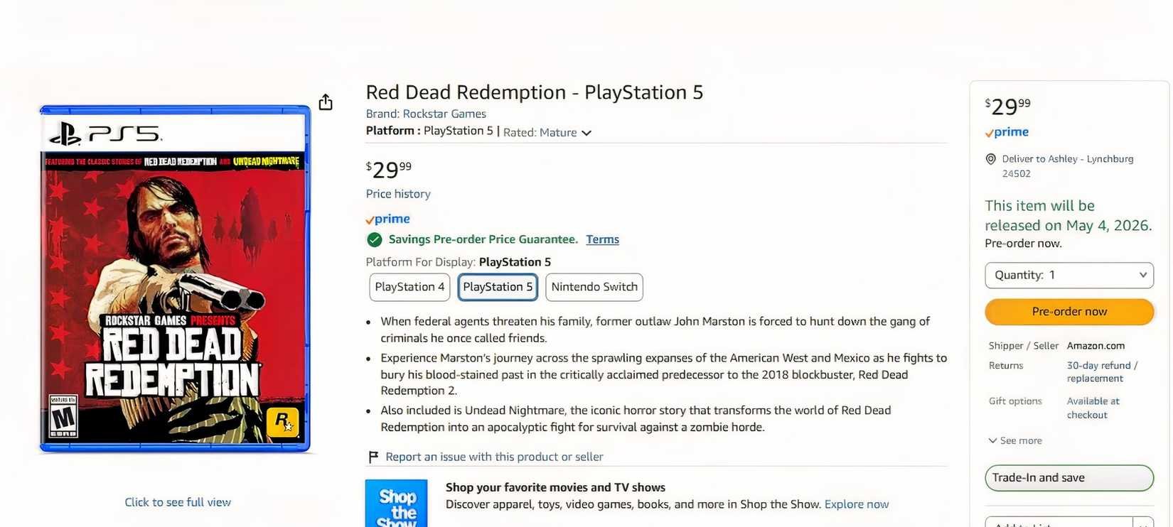 Red Dead Redemption ganha edição física para PS5 com 4K e 60 FPS em maio - Imagem do artigo original
