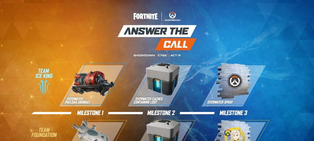 Fortnite Showdown Act III detalha marcos e recompensas do crossover com Overwatch