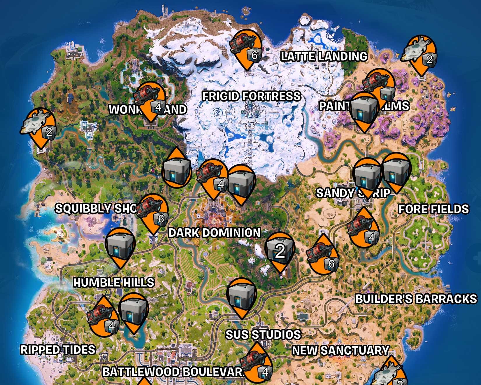 Fortnite: onde encontrar Overwatch Caches rápido durante a Showdown Act III - Imagem do artigo original