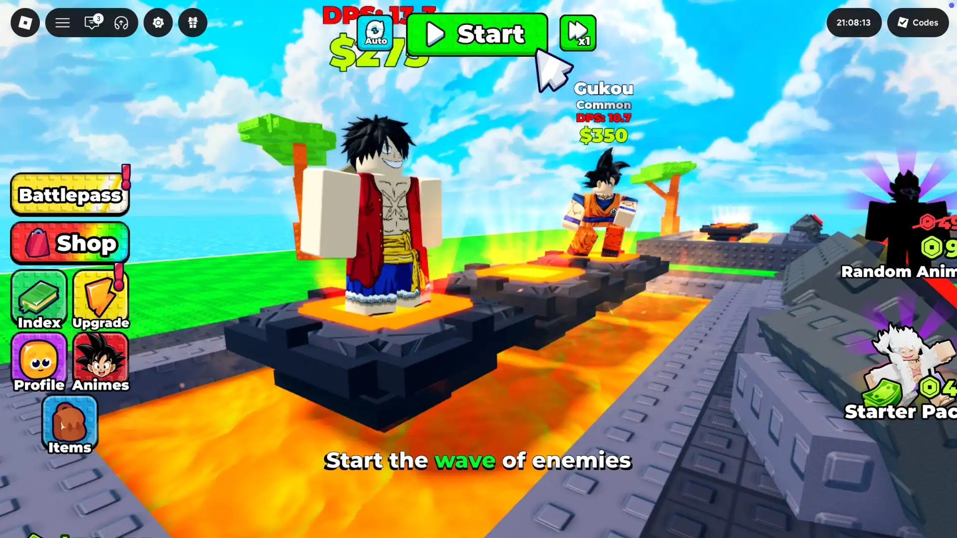 Códigos atualizados para defender sua base com animes no Roblox