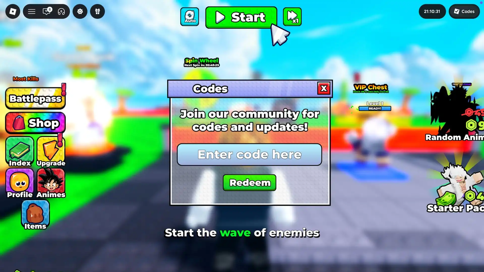 Códigos atualizados para defender sua base com animes no Roblox