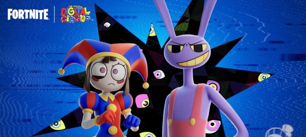 Skins de Pomni e Jax chegam ao Fortnite em colaboração com The Amazing Digital Circus