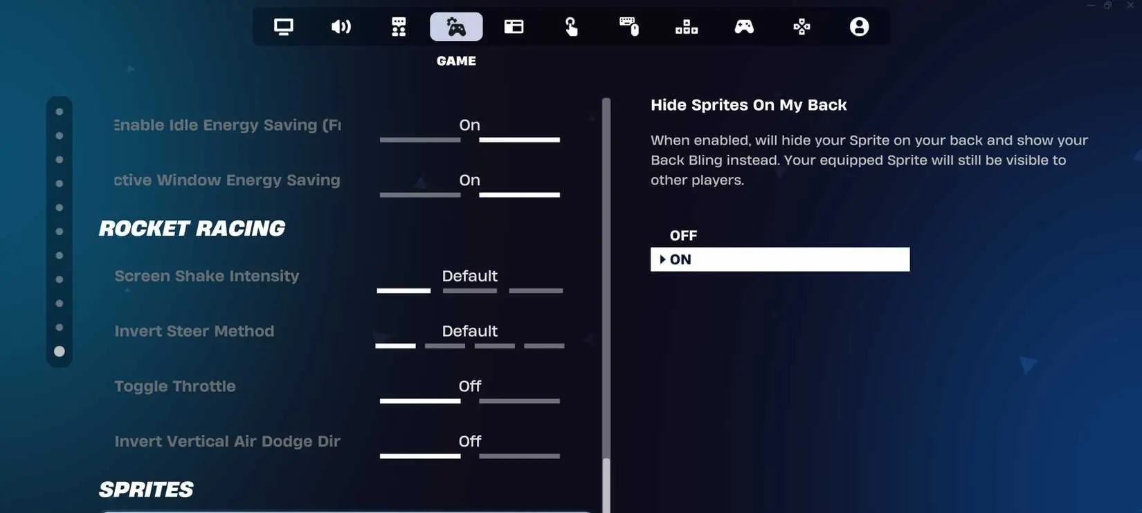 Como esconder Sprites no seu de costas em Fortnite: guia atualizado