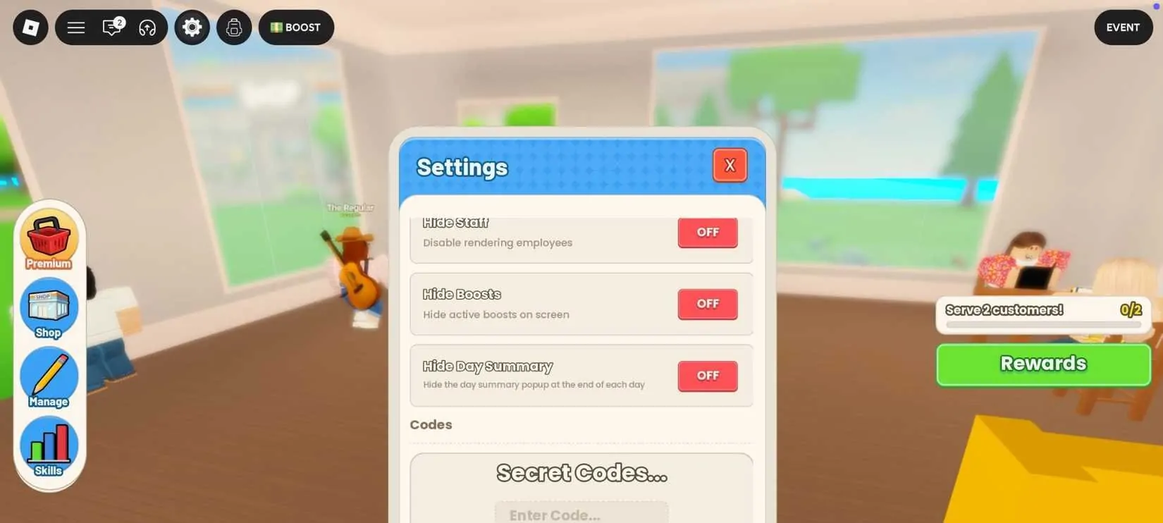 Como resgatar códigos em Run a Restaurant no Roblox e aproveitar recompensas grátis