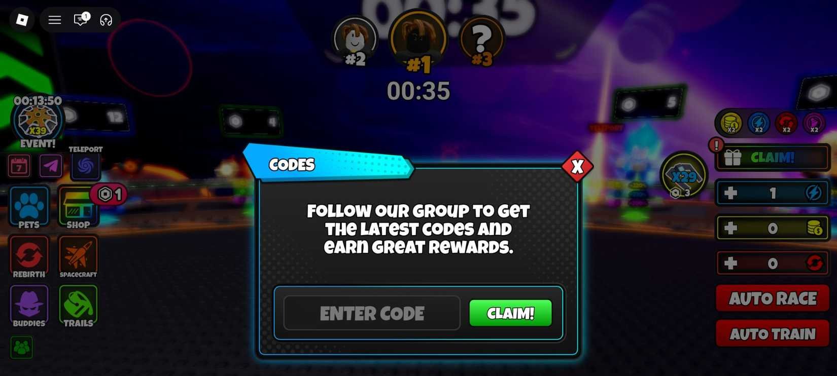 Códigos gratuitos para Space Racing no Roblox: como acelerar seu progresso