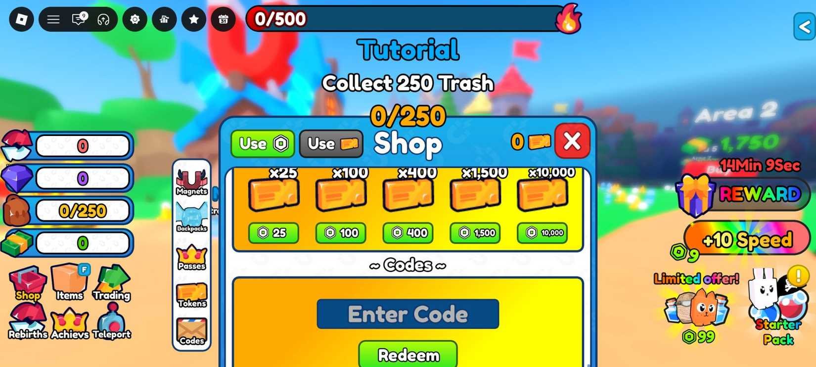 Novos códigos e dicas para ganhar recompensas em Magnet Trash Simulator no Roblox