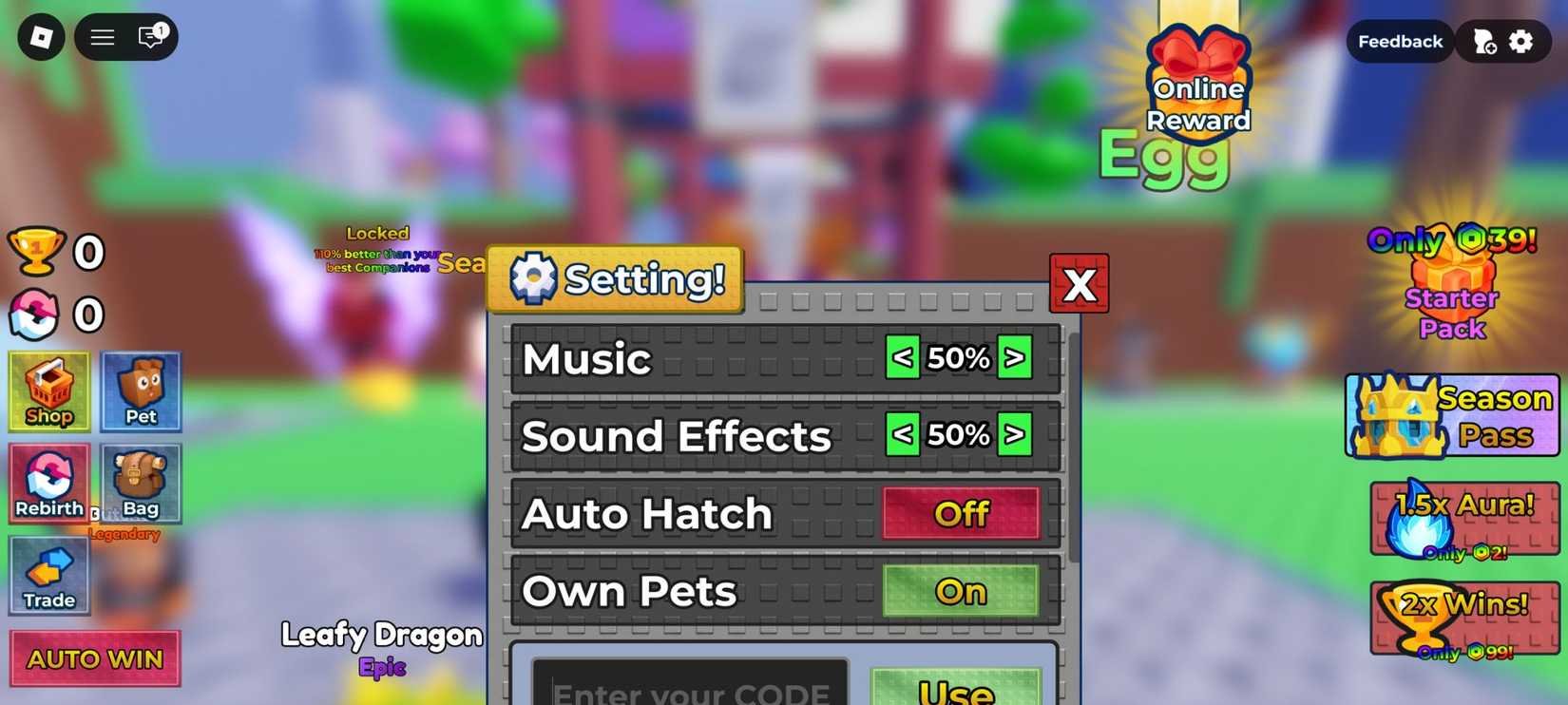 Como obter códigos gratuitos de aura e poções em +1 para derrota de chefes no Roblox