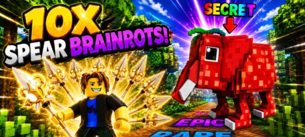 Códigos de Roblox para o jogo 10x Spear Brainrots oferecem skins grátis