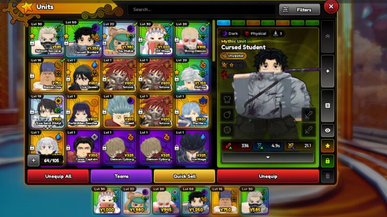 Anime Expeditions Units Tier List