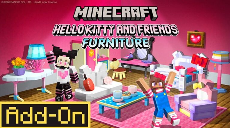Sanrio's Hello Kitty Brings Craftable Furniture, Gem Collecting and More to Minecraft