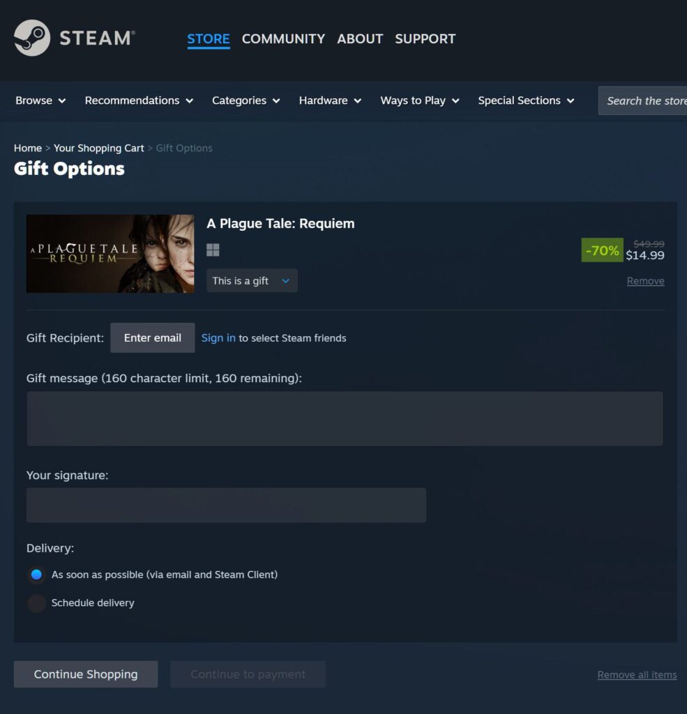 Steam lança atualização que facilita presentear jogos e permite envio entre regiões