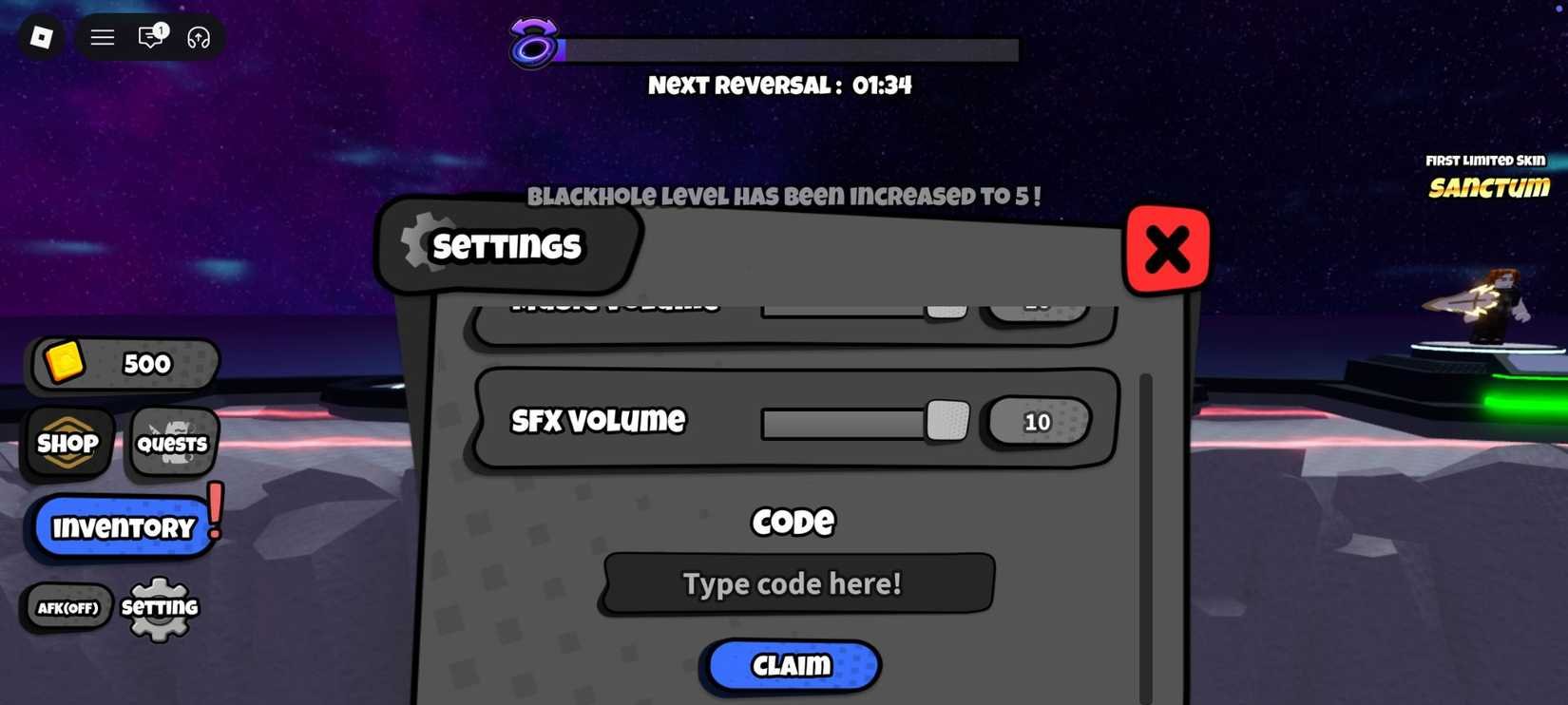 Códigos gratuitos de Blackhole Rush no Roblox ajudam na sobrevivência dos jogadores