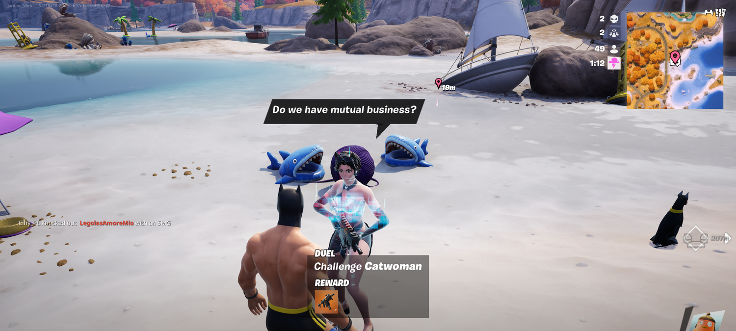 Como conseguir o sprite do Batman ao enfrentar a Catwoman em Fortnite
