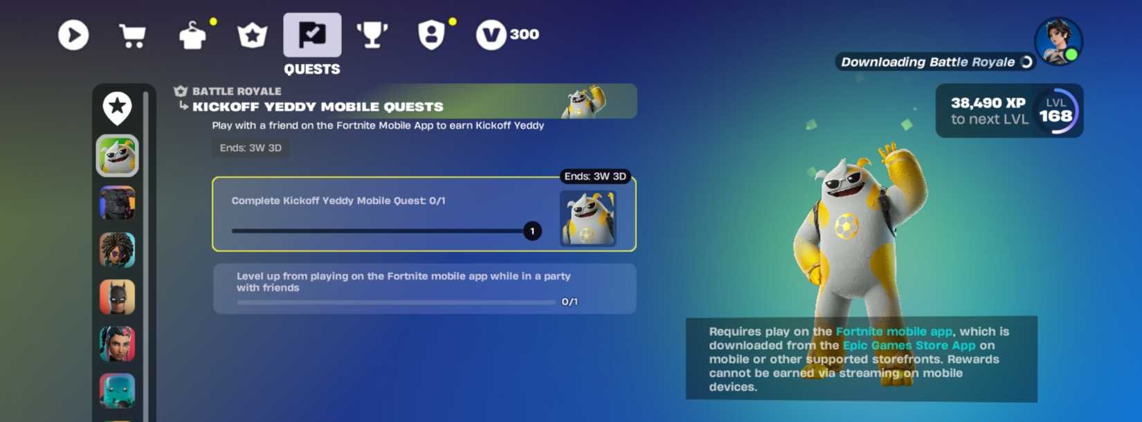 Fortnite oferece skin gratuita Kickoff Yeddy por tempo limitado no mobile