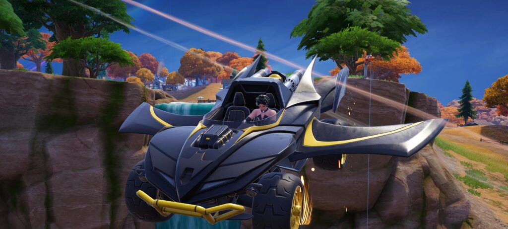 Como encontrar e usar a Batmobile de praia do Batman em Fortnite