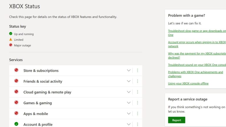 Xbox Services Are Temporarily Down