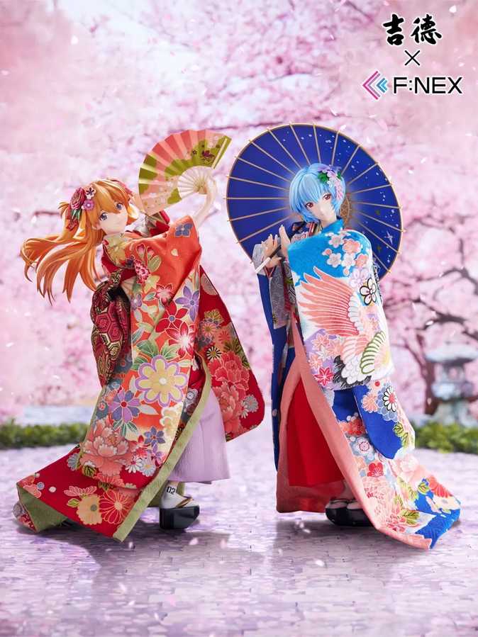 Evangelion Gives Rei & Asuka a Traditional Japanese Makeover in 30th Anniversary Release