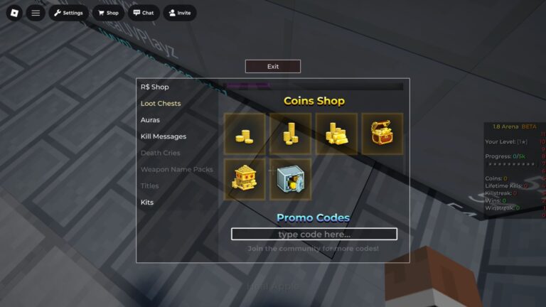 How to Redeem 1.8 Arena Codes