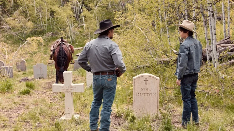 Tate Dutton pays a visit to John Dutton's grave in Marshals